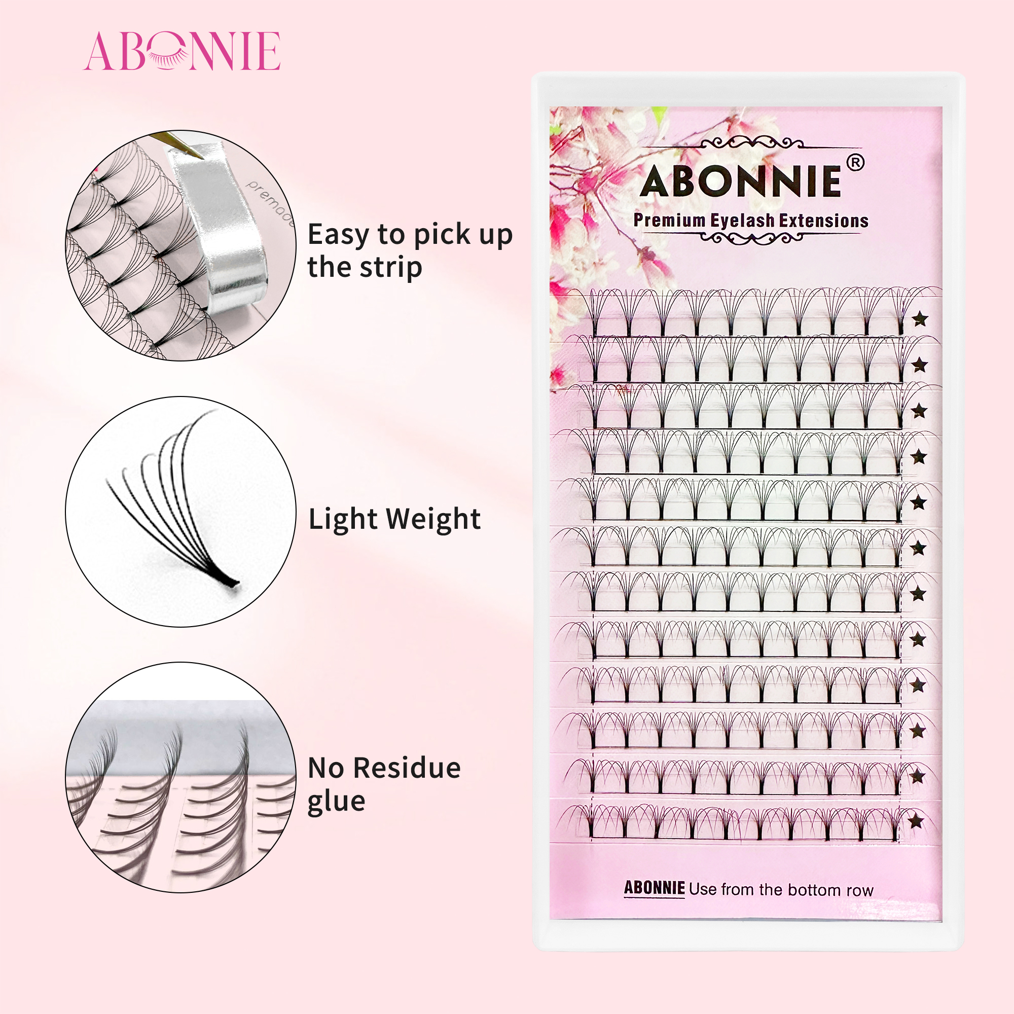 Abonnie 6D Narrow Fan Premade  - Eyelash Extension C Curl recensione e prezzo