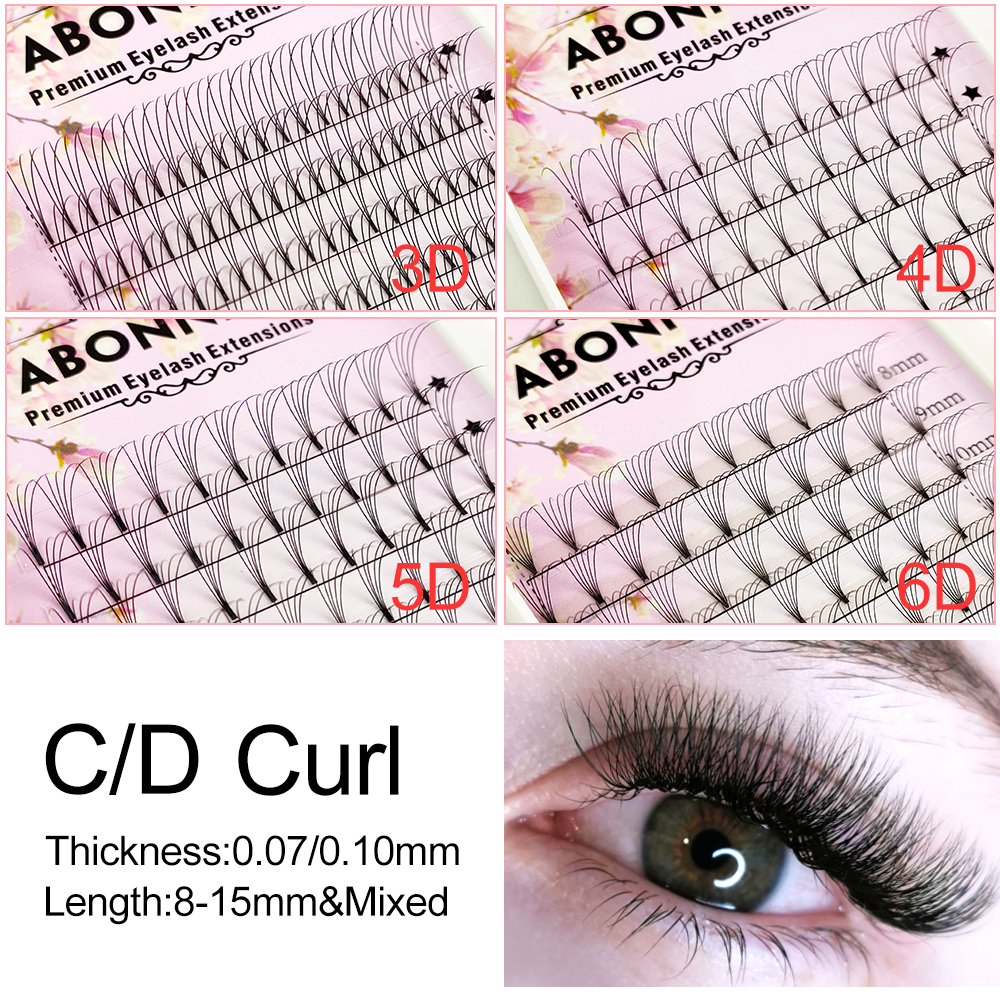 Abonnie 6D Narrow Fan Premade  - Eyelash Extension C Curl recensione e prezzo