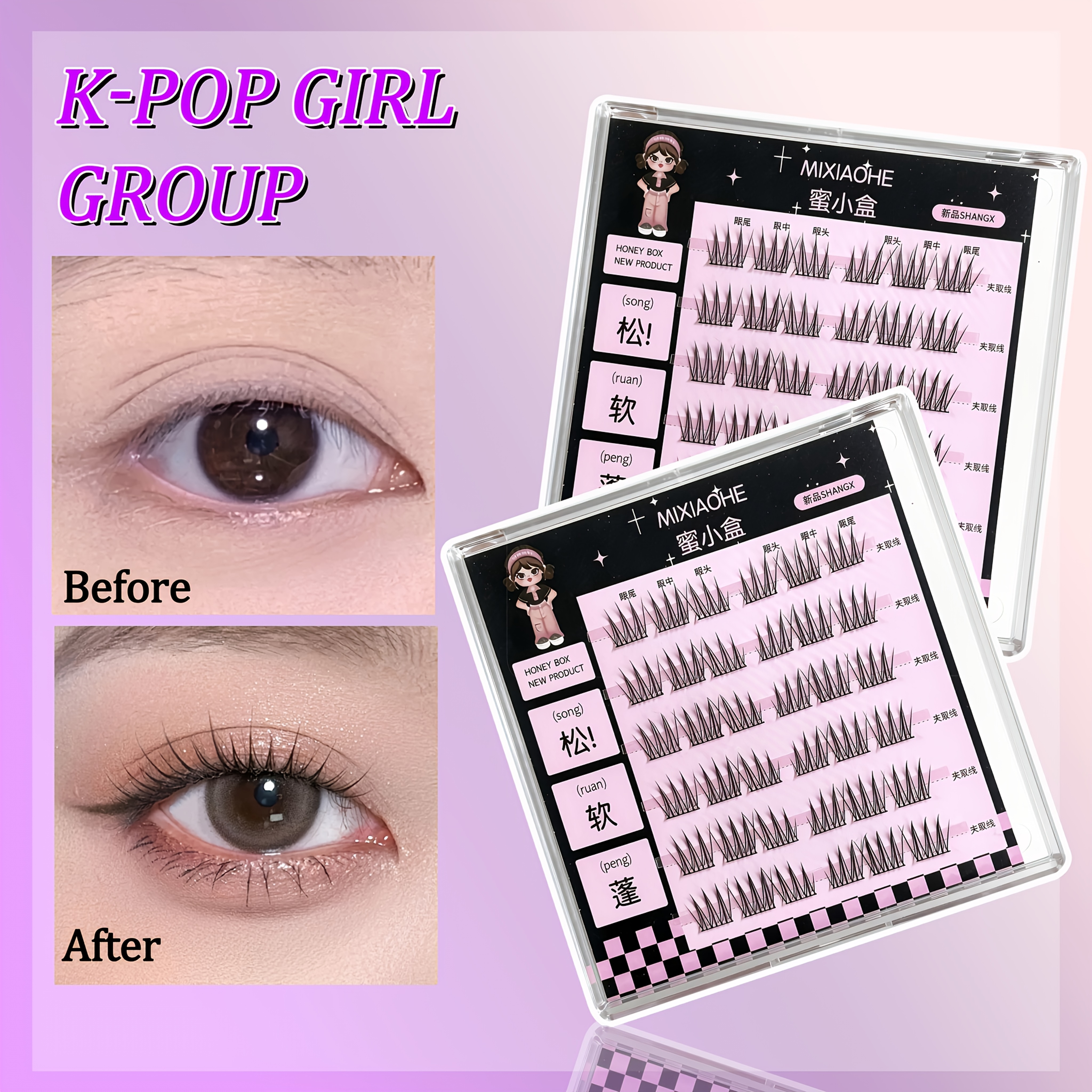 Mixiaohe K Pop Glue Free Clust - Eyelash Extension C Curl recensione e prezzo