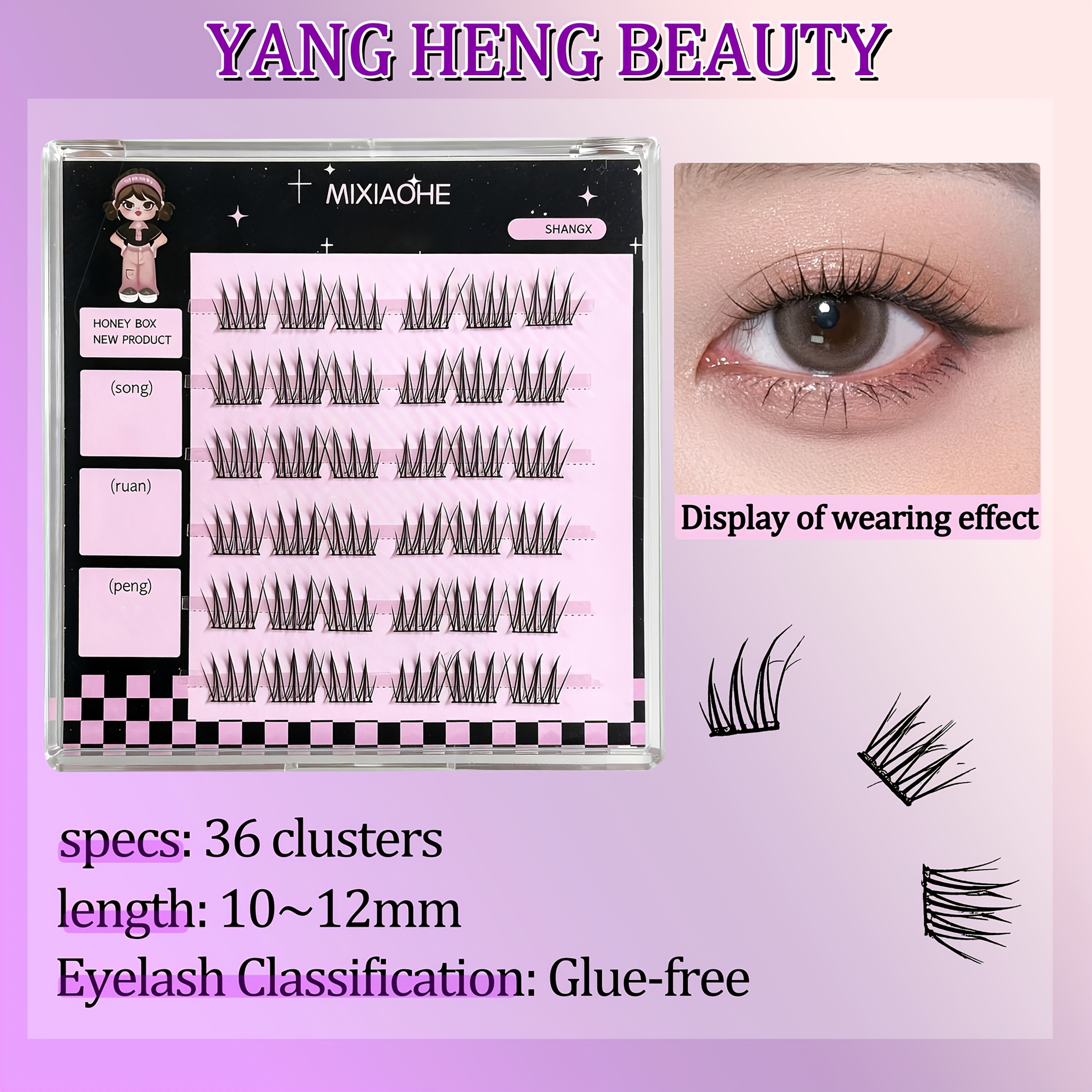 Mixiaohe K Pop Glue Free Clust - Eyelash Extension C Curl recensione e prezzo