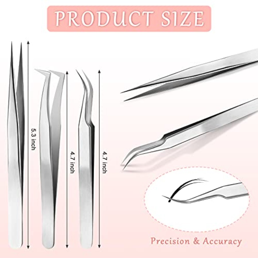 6 Pcs Tweezers for Eyelash Ext - Isolation Tweezer Curved recensione e prezzo
